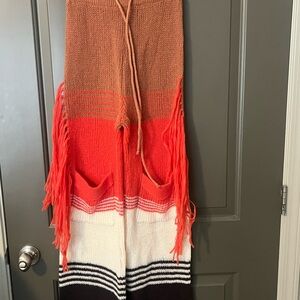 Colorful Knit Fringe Pants